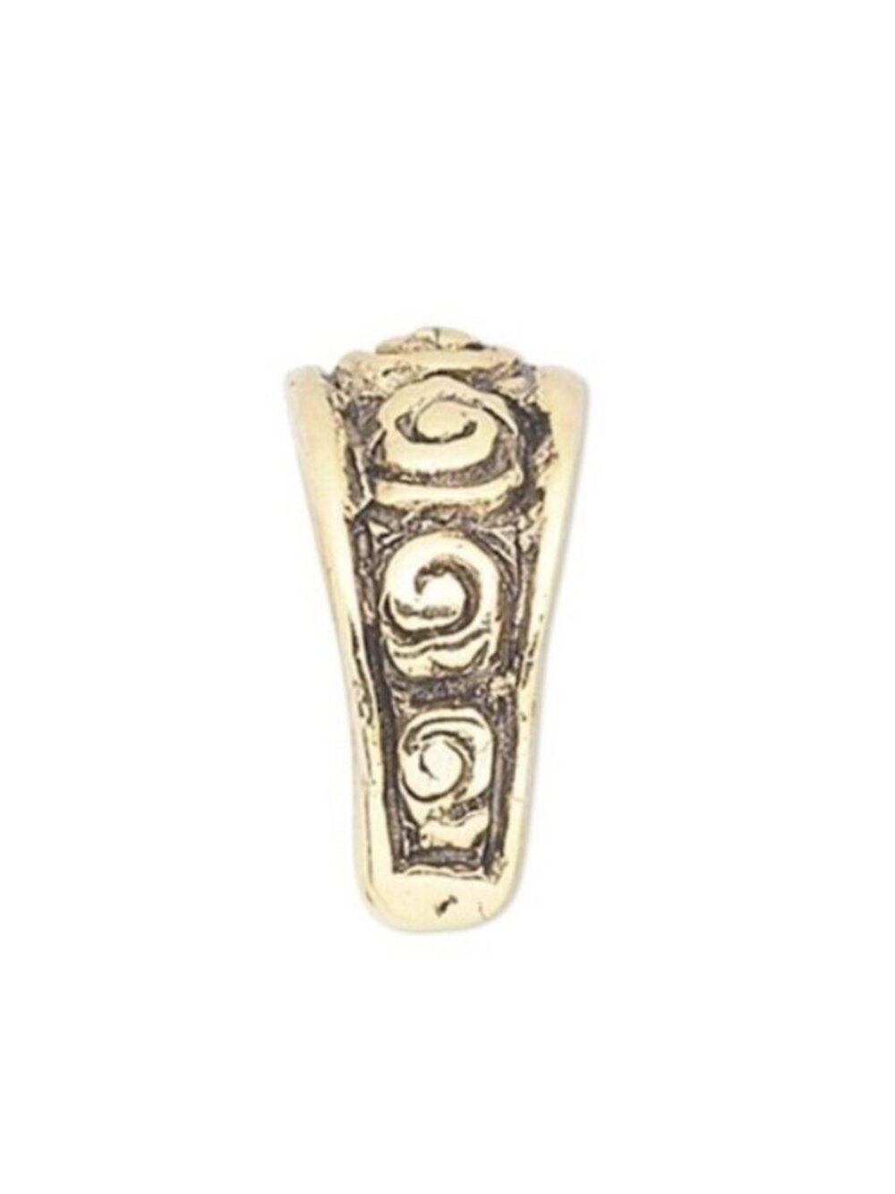 Art Deco Antique Gold Plated Fancy Scroll Ice Pick Pinch Pendant Bail 11x9mm
